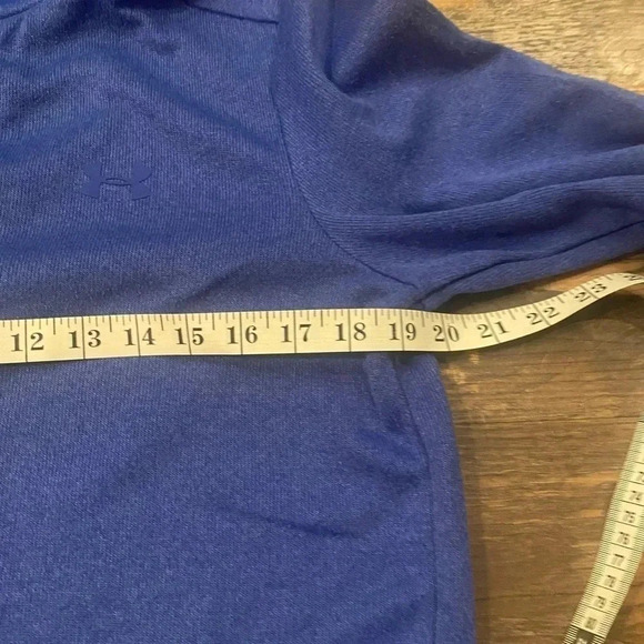 Under Armour Golf Men’s Medium Loose Cold Gear Blue Long Sleeve Snaps Logo UA - Picture 5 of 8